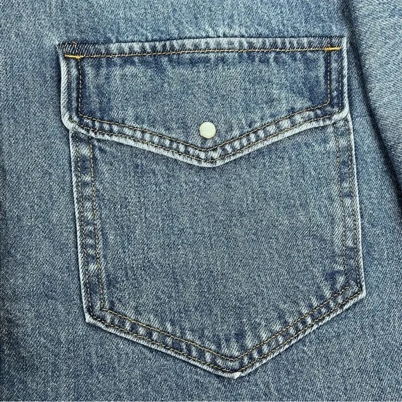Levis Men's Blue Denim Pearl Snap Western Shirt/ Shacket PC9-A3373-0004 Size L - Picture 9 of 15